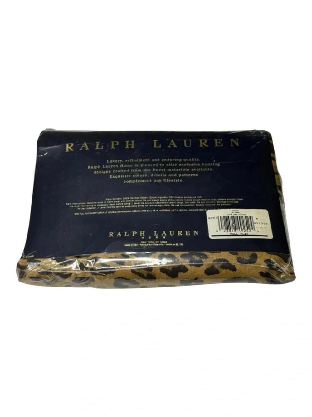 new Ralph Lauren 𖤗 New Bohemian Aragon Flat Sheet 𖤗 Leopard 𖤗 Full Sealed 200TC